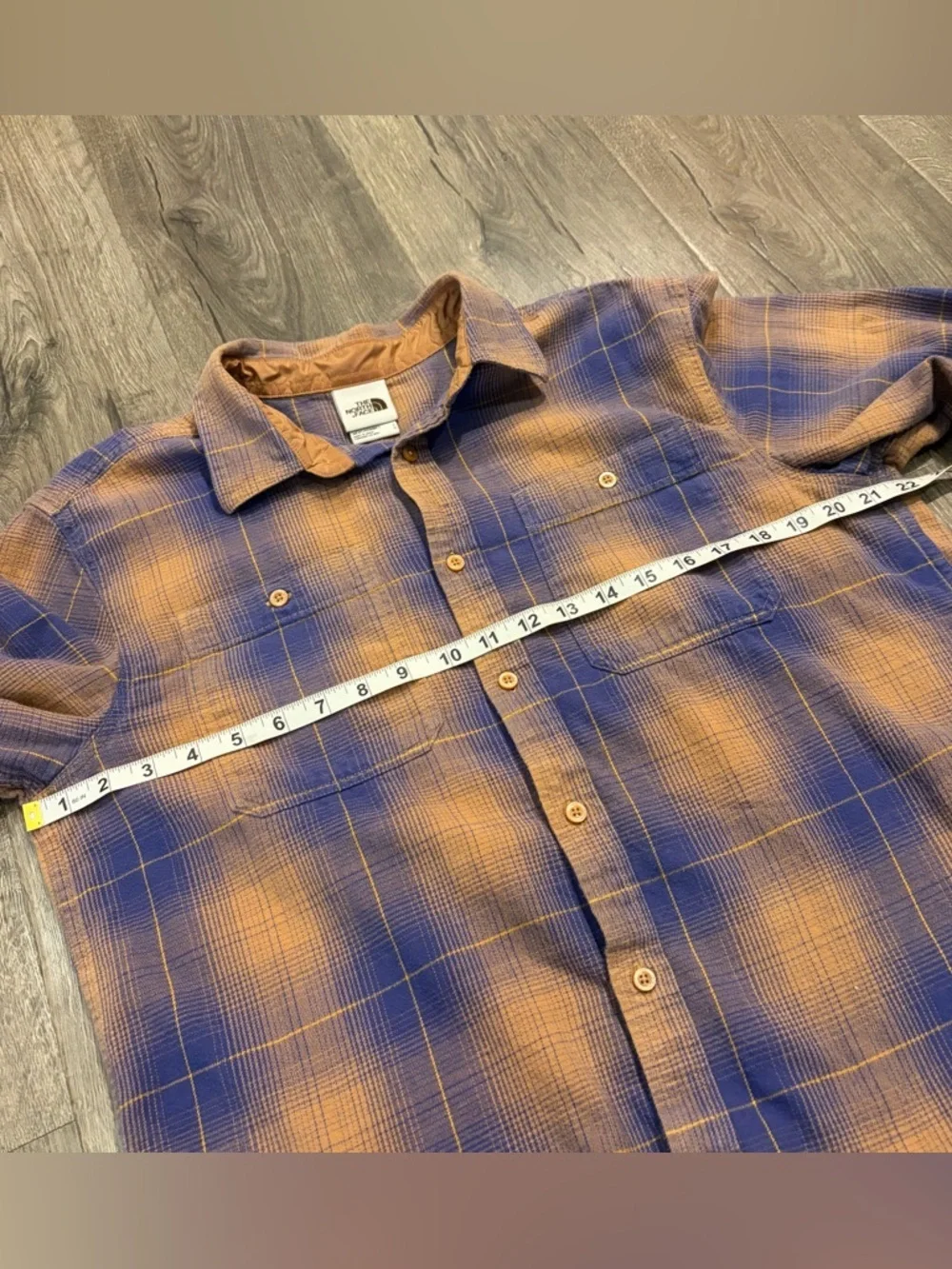 THE NORTH FACE Shirt Men Arroyo Lightweight Flannel Blue Outdoor Hiking Cotton L